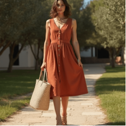 Women's Soft Cotton Sleeveless Dress