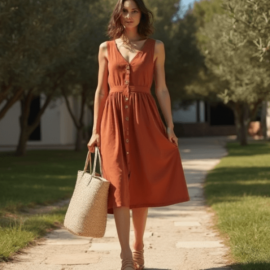 Women's Soft Cotton Sleeveless Dress