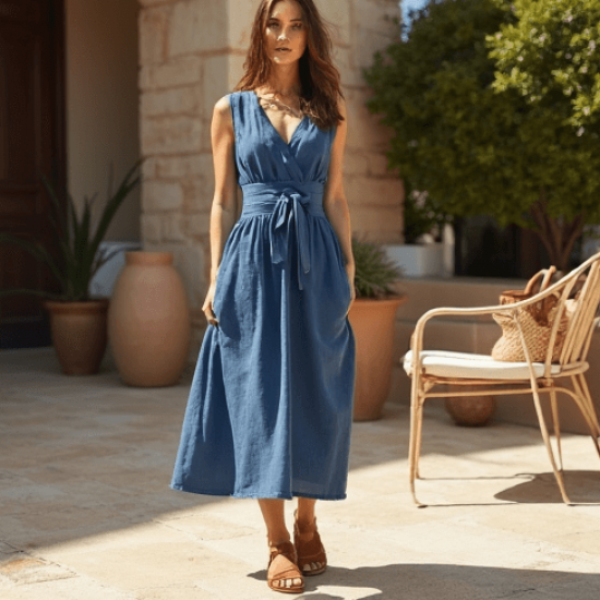 Women's Everyday V-Neck Sleeveless Dress