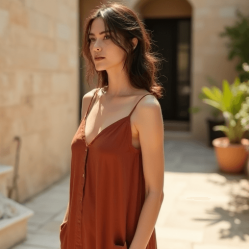 Women's Basic V-Neck Tank Dress