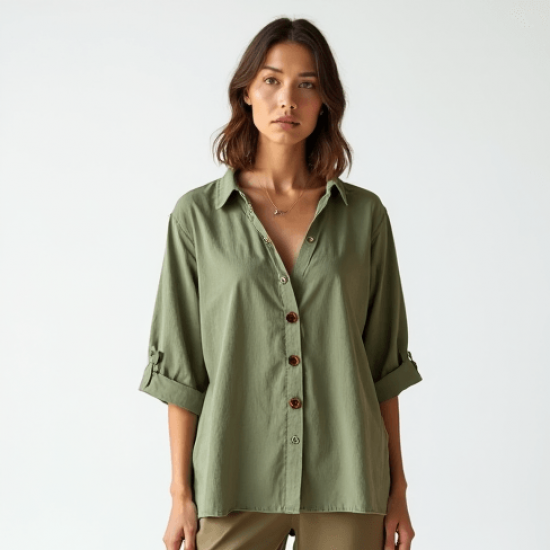 Women's Relaxed Short Sleeve Blouse