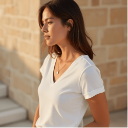 Women's Simple V-Neck Short Sleeve