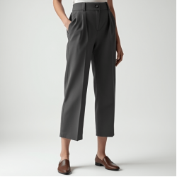 Women's Soft High Waist Cropped Trousers