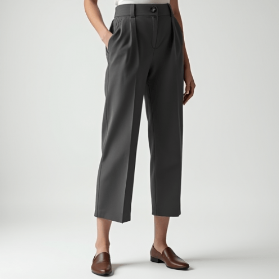 Women's Soft High Waist Cropped Trousers