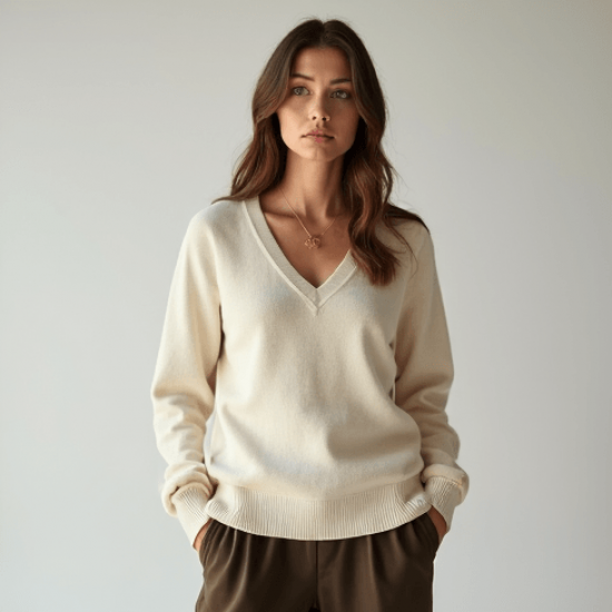 Women's Simple V-Neck Long Sleeve