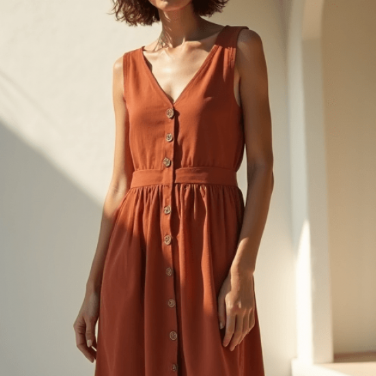 Women's Soft Cotton Sleeveless Dress