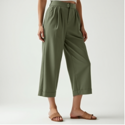 Women's Relaxed High Waist Cropped Pants
