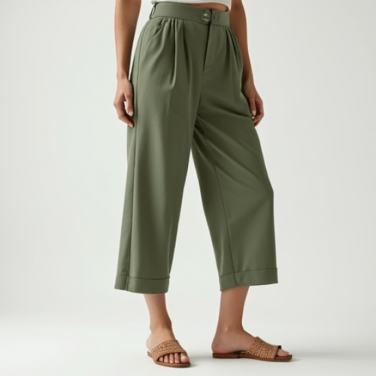 Women's Relaxed High Waist Cropped Pants