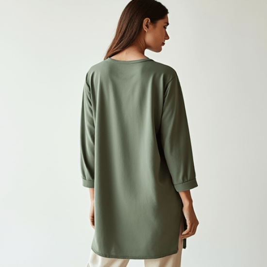 Women's Soft Crew Neck Long Top