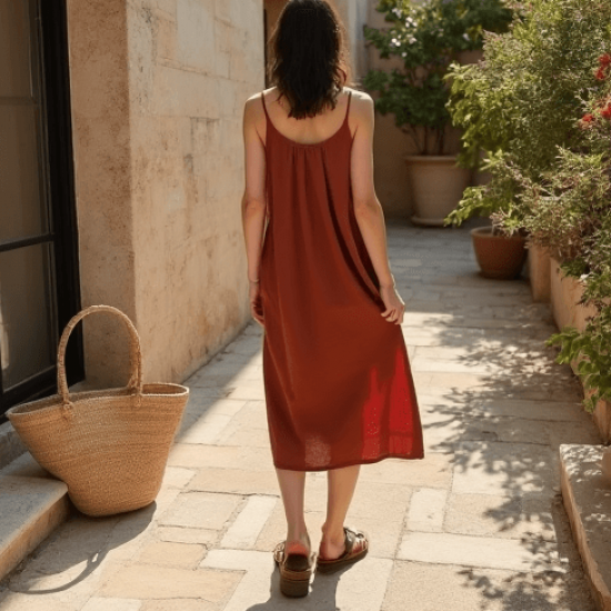Women's Basic V-Neck Tank Dress