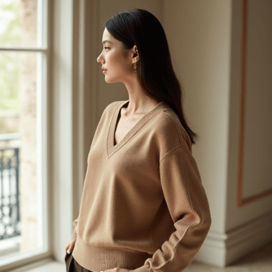 Women's Soft V-Neck Long Sleeve