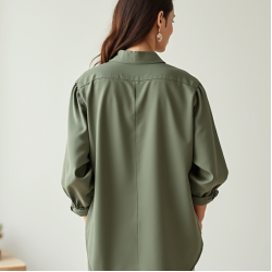 Women's Comfort Crew Neck Button-Down