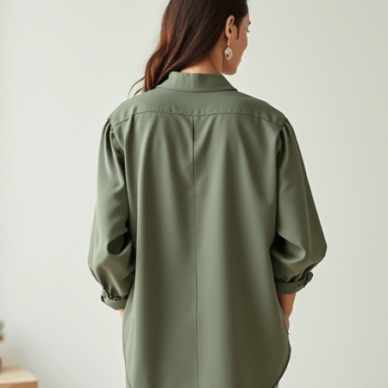 Women's Comfort Crew Neck Button-Down