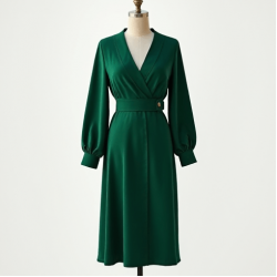 Women's Classic V-Neck Midi Dress