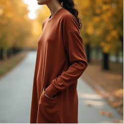Women's Soft Cotton Long Sleeve Dress