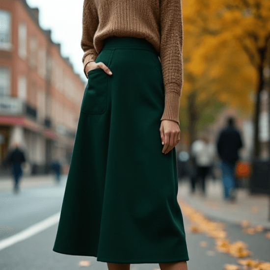 Women's Classic High Waist A-Line Skirt