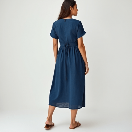 Women's Light V-Neck Midi Dress