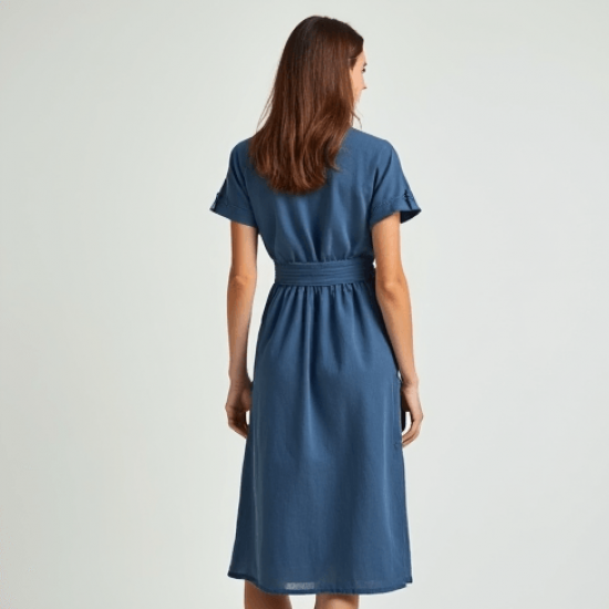 Women's Light Crew Neck Midi Dress