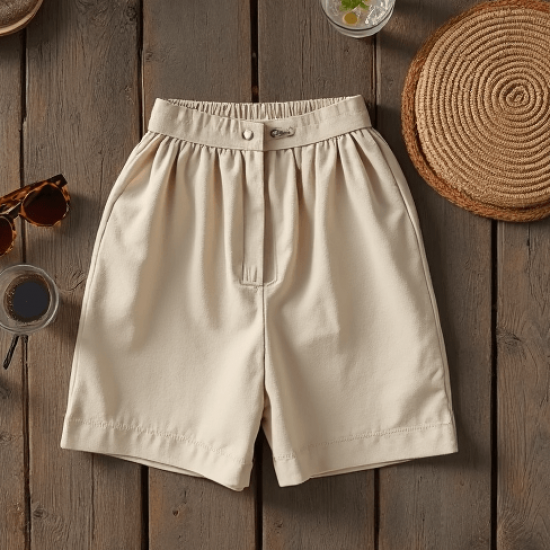 Women's High Waist Straight Shorts