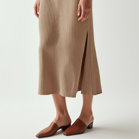 Women's Simple Round Neck Midi Dress