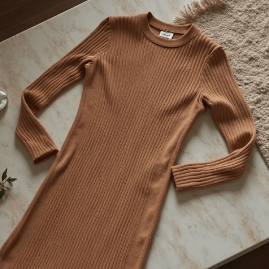 Women's Classic Crew Neck Midi Dress