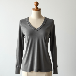 Women's Basic Long Sleeve V-Neck Top