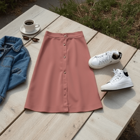 Women's Soft High Waist Flared Skirt