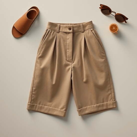 Women's High Waist Straight Shorts