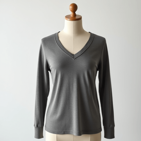 Women's Basic Long Sleeve V-Neck Top