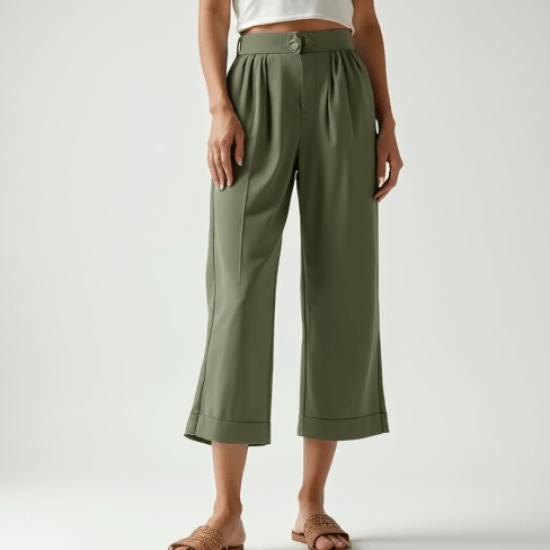 Women's Relaxed High Waist Cropped Pants