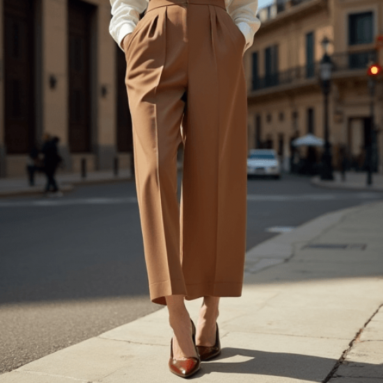 Women's Classic High Waist Cropped Pants