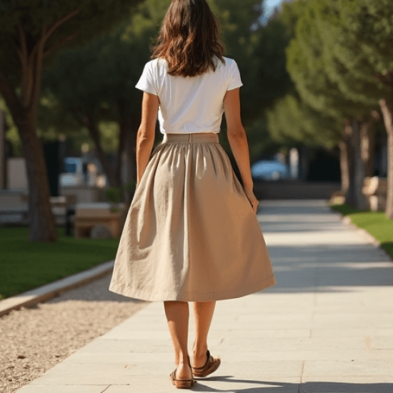 Women's Light High Waist A-Line Skirt