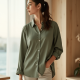 Women's Comfort Crew Neck Button-Down