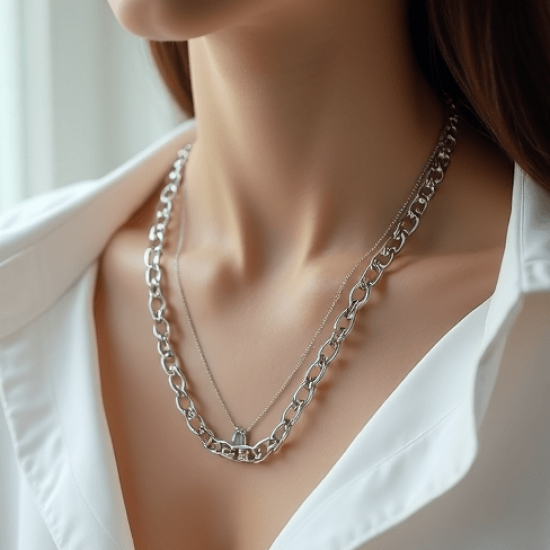 Women's Minimalist Silver Chain Necklace