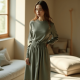 Women's Casual Crew Neck Long Dress