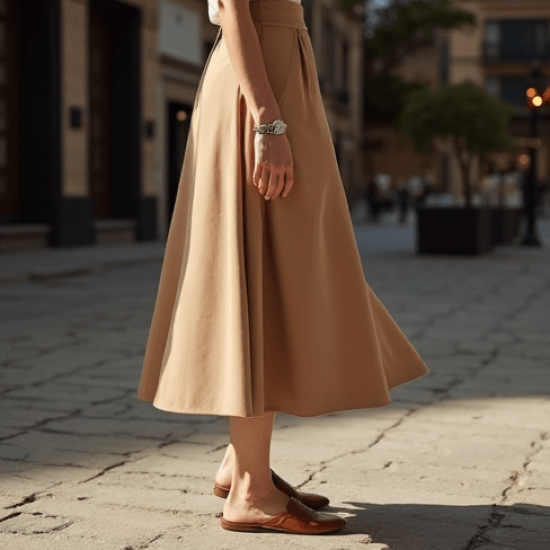 Women's Everyday High Waist Midi Skirt